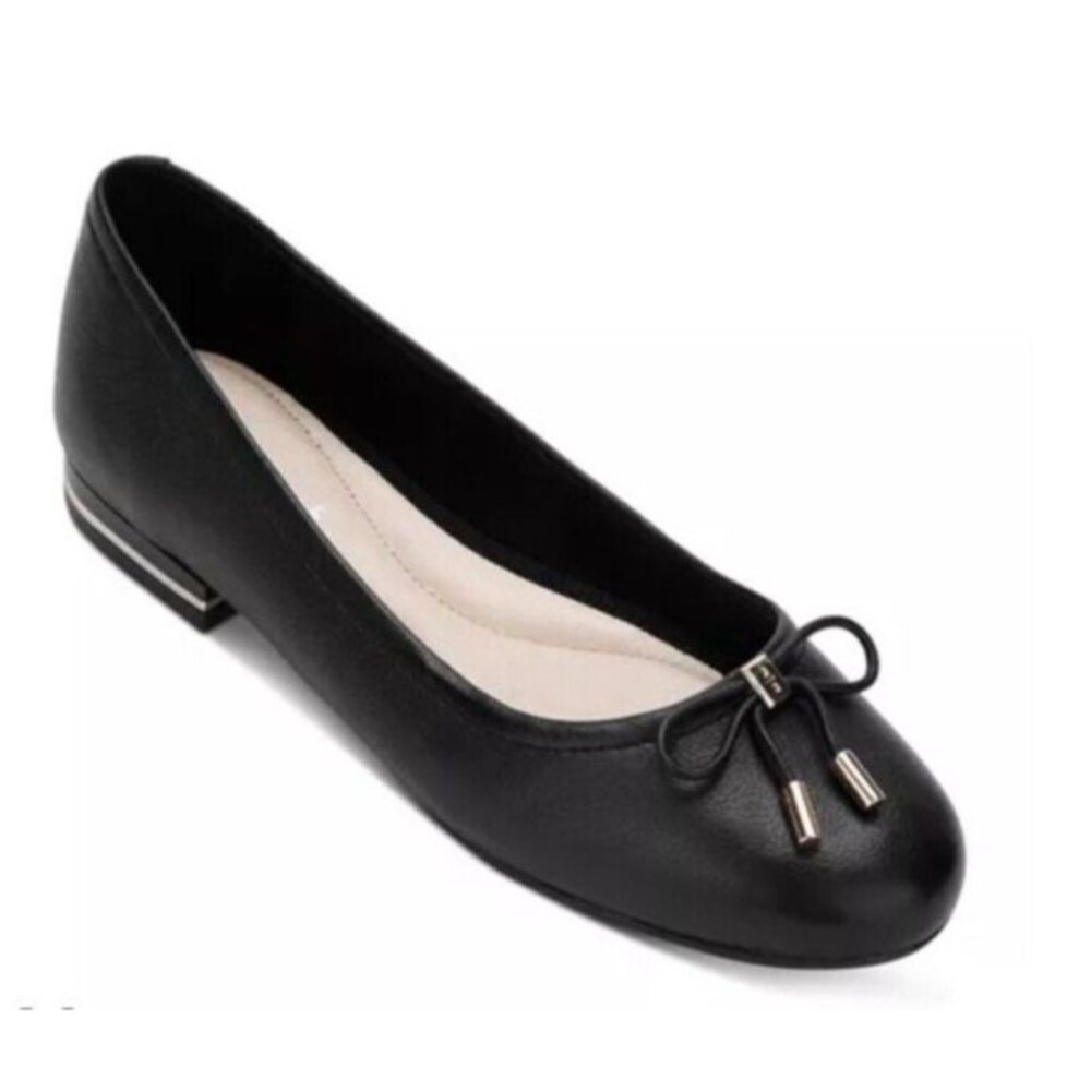 Kenneth Cole Leather Ballet Flats Comfort Shoes Women’s 9.5 Black Slip On NEW